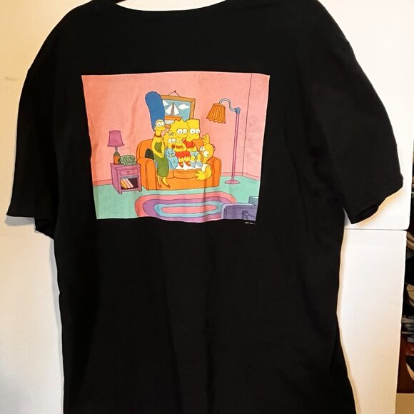 The Simpsons Couch Scene T-Shirt – Black XL Classic Family Graphic Official Me - Picture 1 of 5